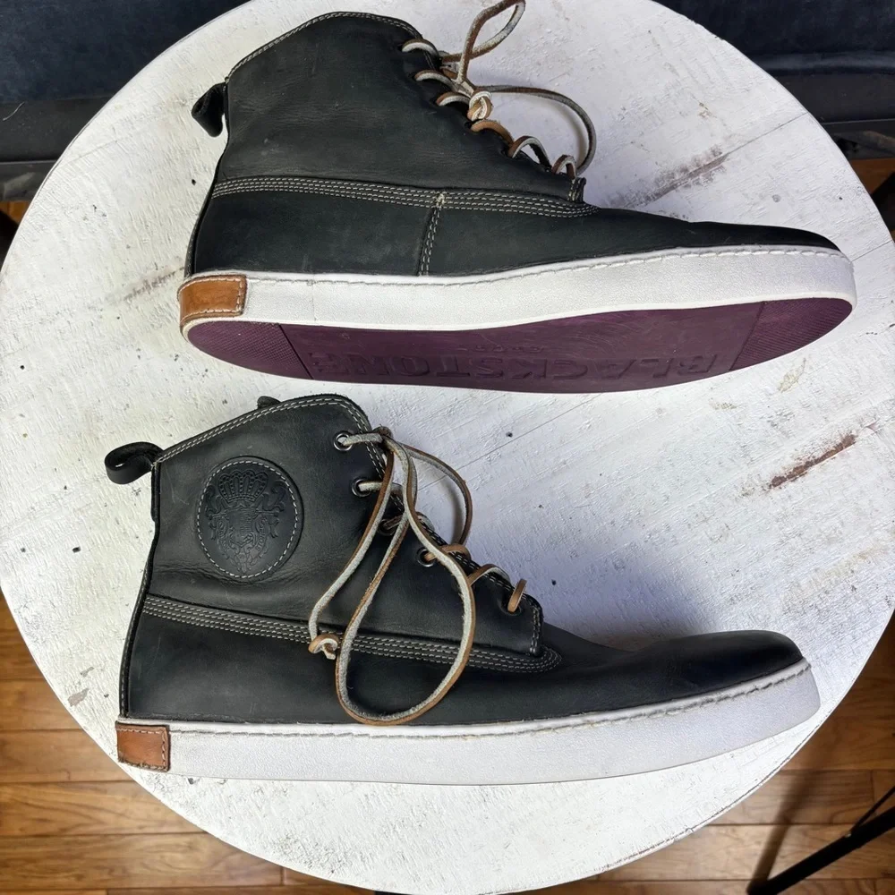 Blackstone Leather Boots Black and Brown Casual Design Sz EU 45